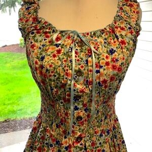 OSTOO Women's Summer Boho, Hippie, Festival Print Tiered Casual Maxi Dress Sz L